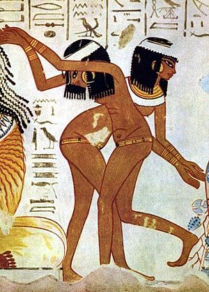 Египетская красота, голые рабыни на египетских фресках