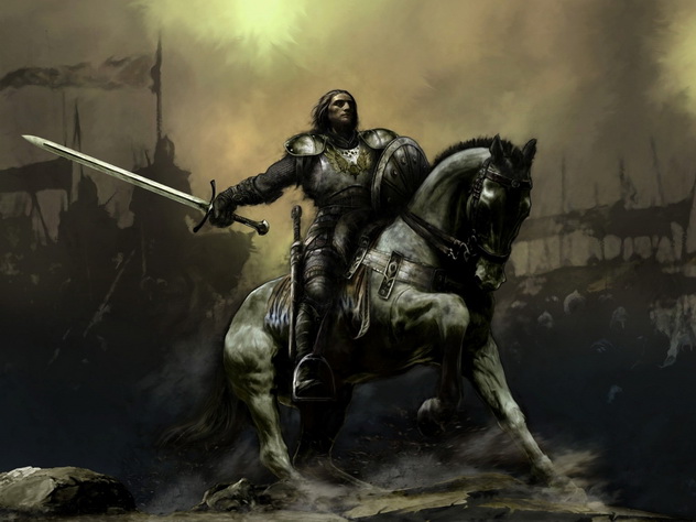 черный рыцарь на боевом коне, фэнтези про любовь