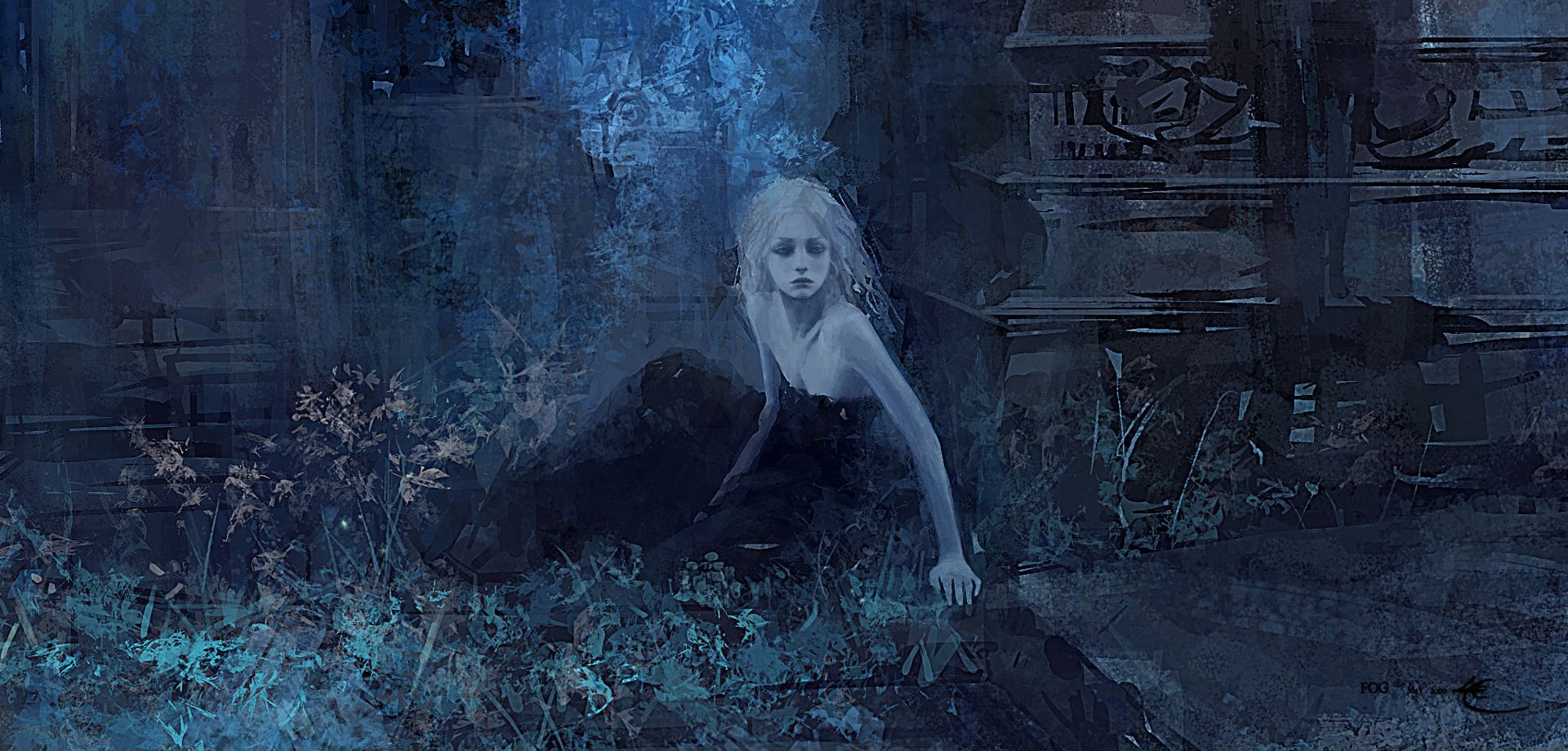 призрак девушки на кладбище