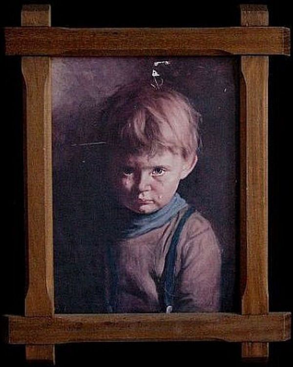«Плачущий мальчик», репродукция картины Джованни Браголина , мистическая картинка