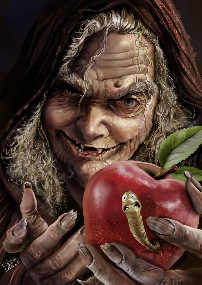 скушай яблочко деточка... портрет злой колдуньи крупным планом