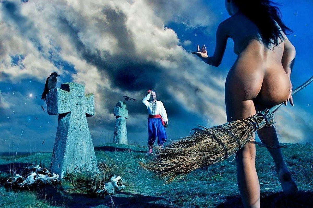 вечер на кладбище близ Диканьки, прикольная картинка магии и мистики