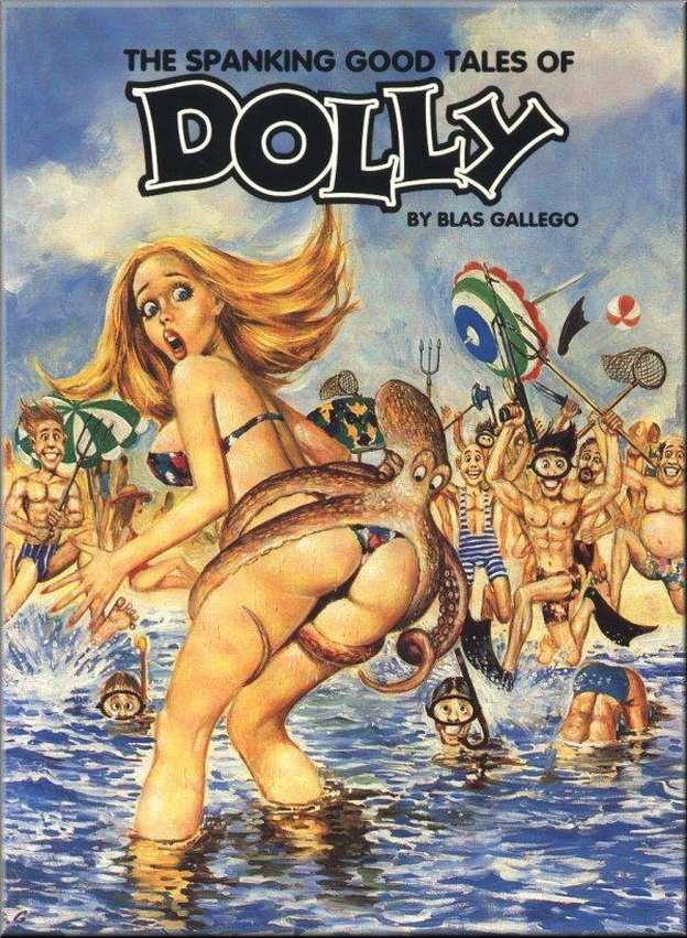 Обложка комиксов про блондинку Долли художника Бласа Галлего, рисунок
