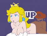 смотреть аниме гиф сисястенькая принцесса Пич прыгает задом на члене Супер Марио на гиф картинке