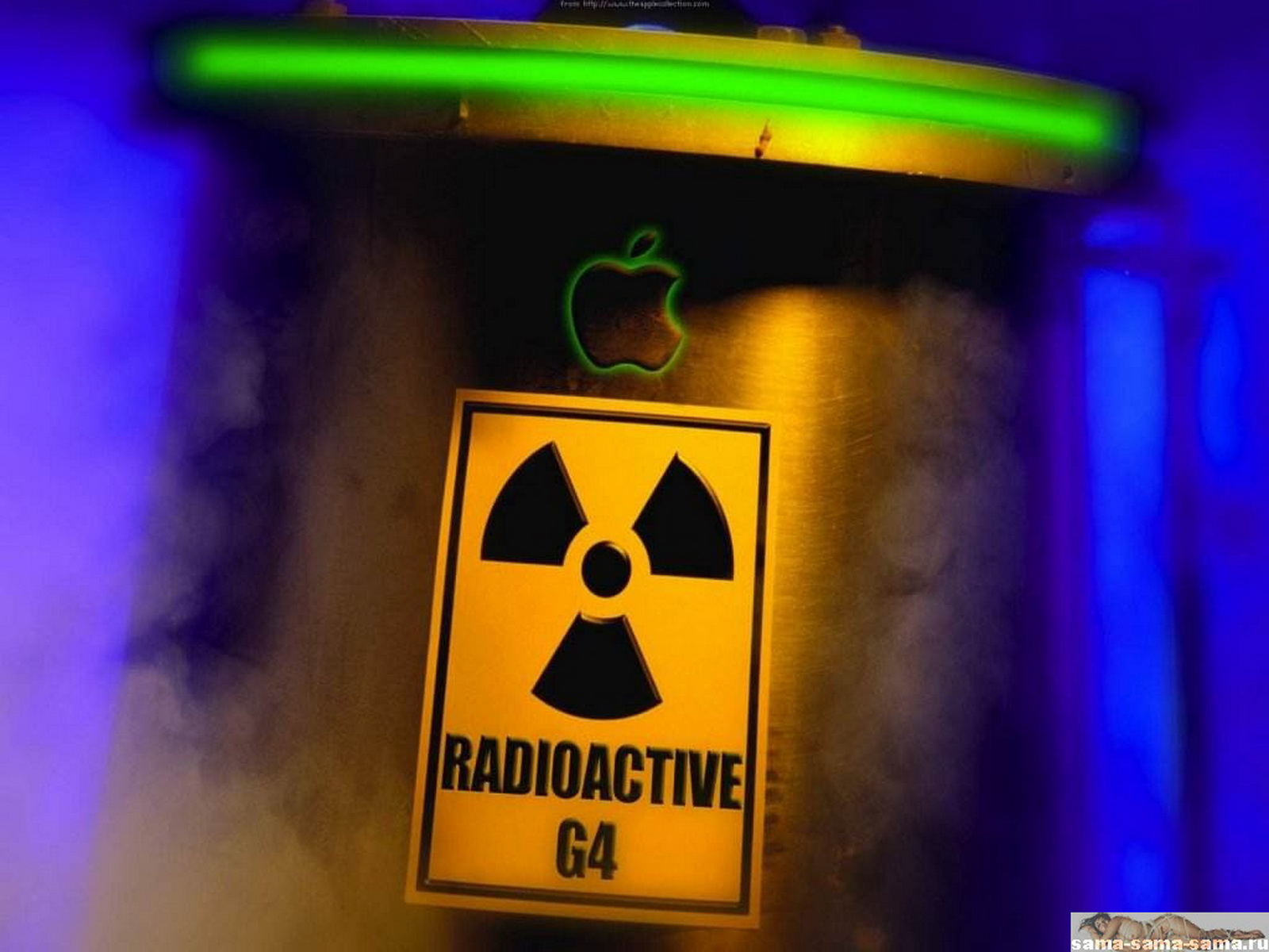 радиация, банка с символом, 3D обои для рабочего стола