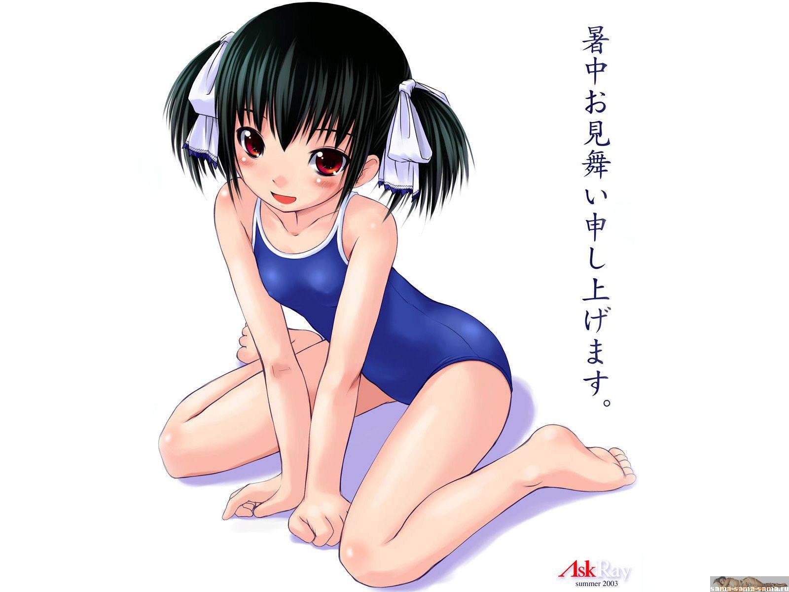 девушка-аниме в купальнике, аниме фон для рабочего стола  64  