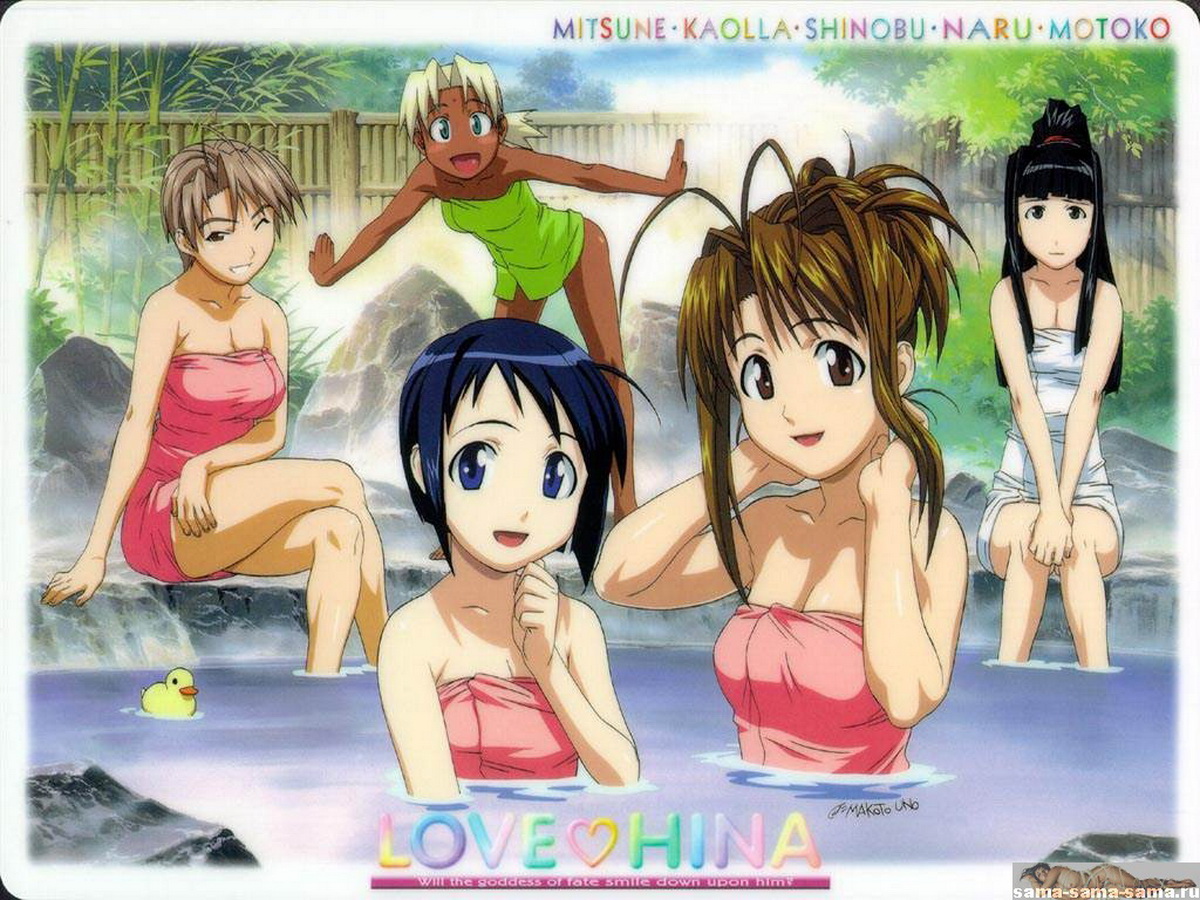 полуголые аниме-девушки в бассейне, аниме фон для рабочего стола  97  