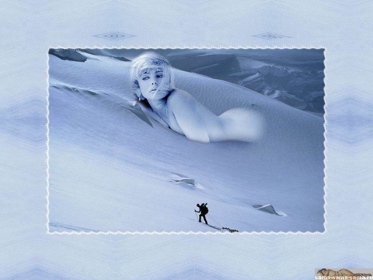 голая женщина в снегу. заставка на рабочий стол Девушки  04