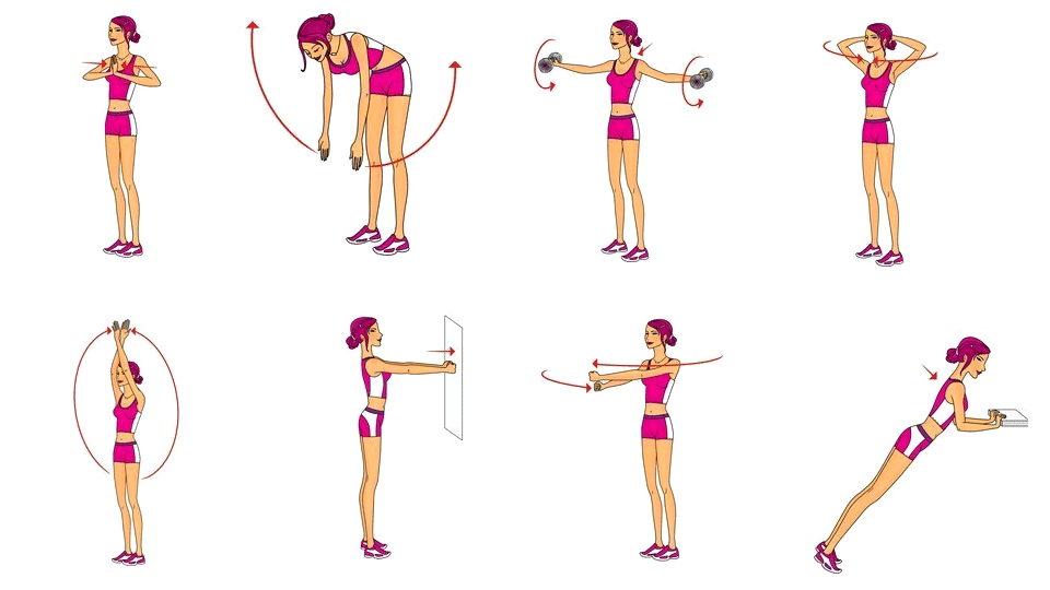схема комплекса упражнений гимнастики для увеличения женской груди