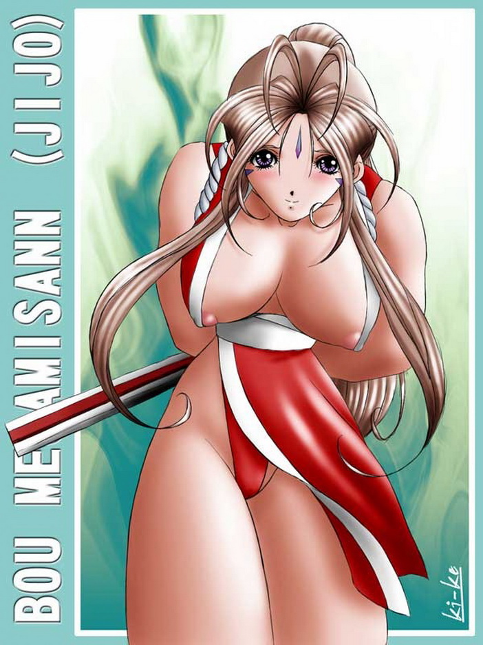 сисястая девушка ниндзя в боевом кимоно, картинка эротики аниме