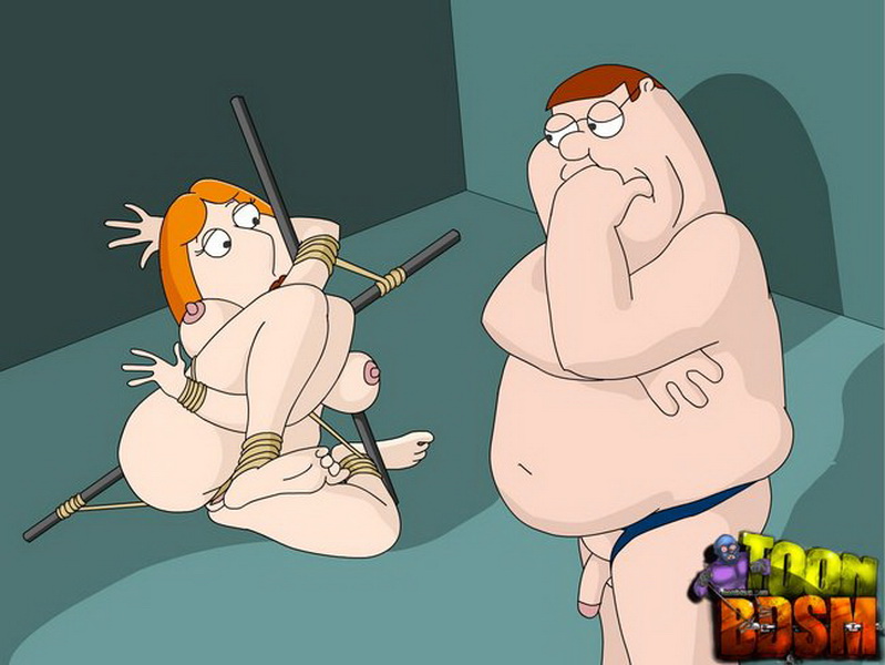 картинка аниме БДСМ, Питер Гриффин перемудрил связывая свою голую жену