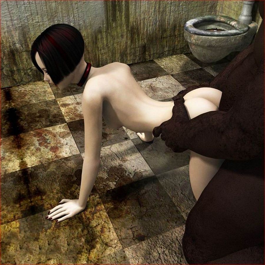анальный секс огромного негра и худенькой белой девушки на заблеванном полу общественного туалета, жесткий аниме, картинка эрогуро , картинка аниме гуро