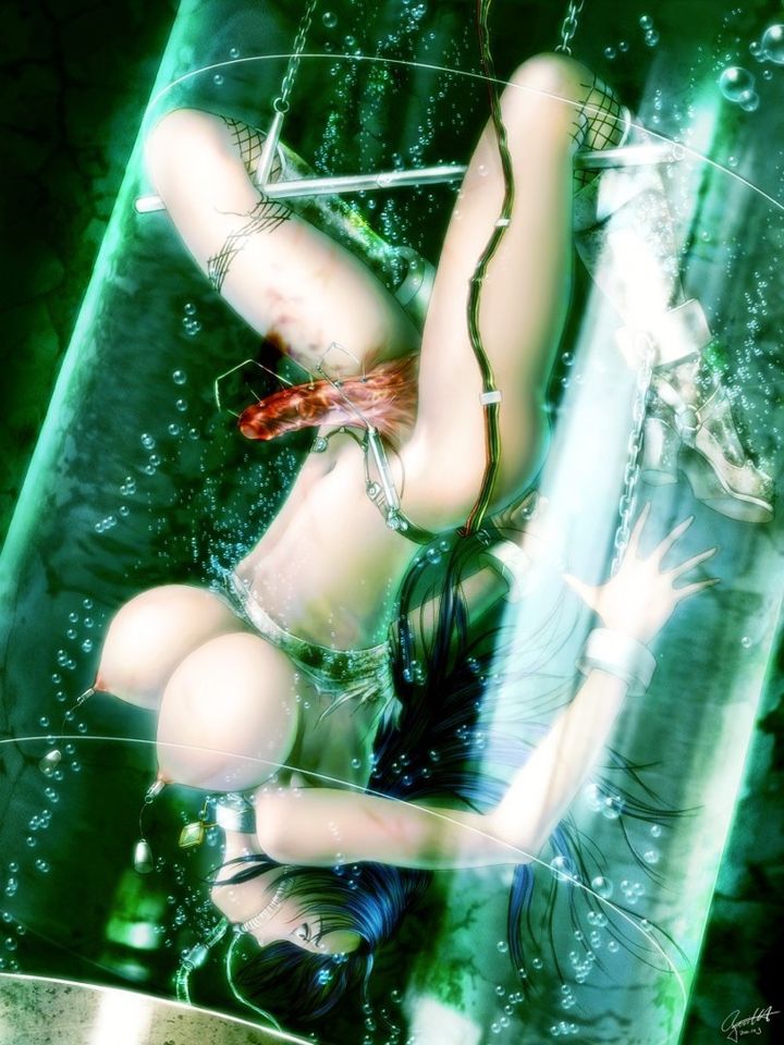 голая девушка в капсуле для выращивания человеческих органов делает себе мужской член, картинка аниме, гуро, эрогуро