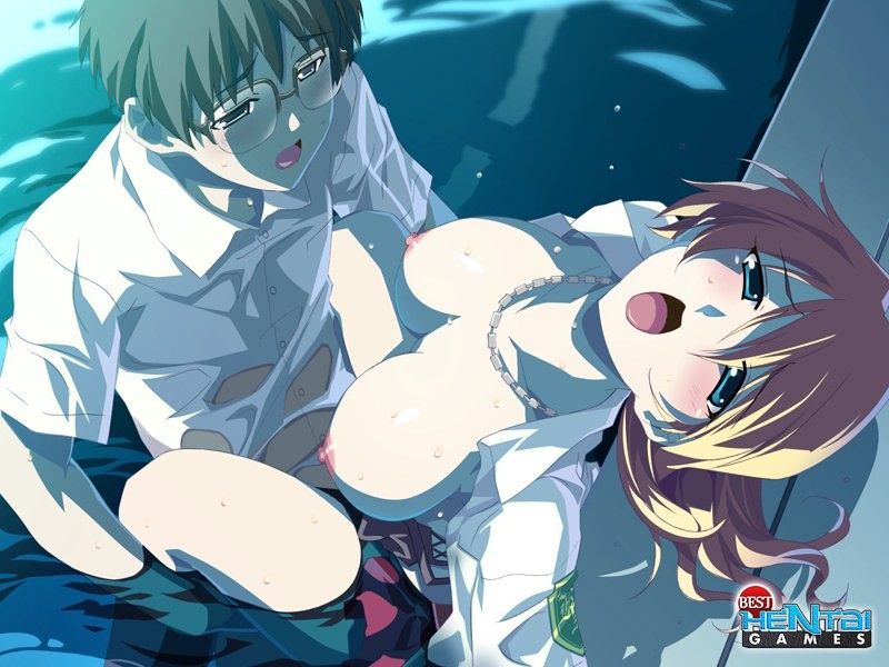 очкарик насилует девушку аниме стоя по пояс в воде , картинка аниме гуро