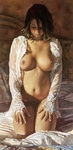 девушка с большой грудью в кружевной рубашке эротическая живопись  0101