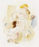 эротическая акварель, секс торговца с двумя подружками эротическая живопись  0114