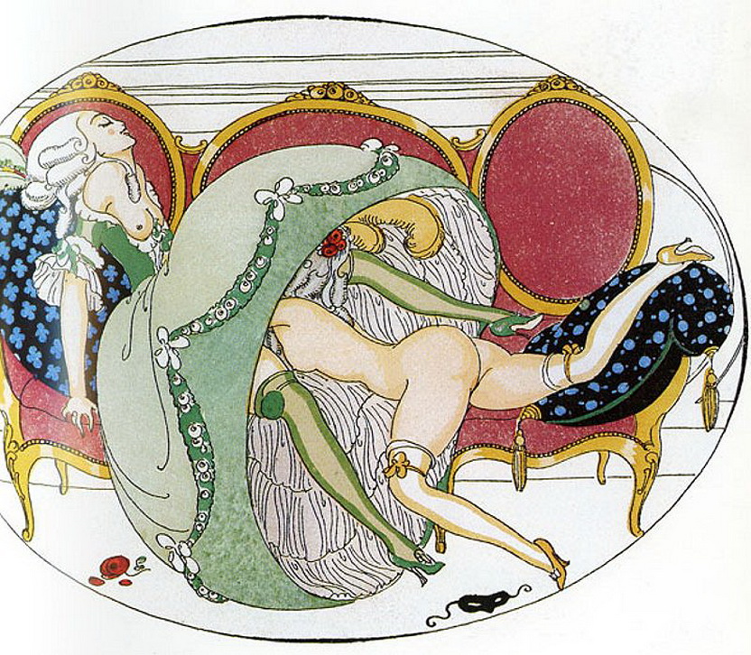 лесбийские игры аристократок, эротическая живопись