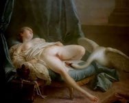 прелюдия Леды и лебедя рисунок женщины с животным 03101