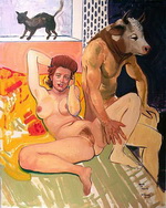 после секса с Минотавром рисунок женщины с животным 03106
