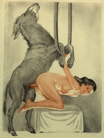 осел и женщина на коленях рисунок женщины с животным 03112