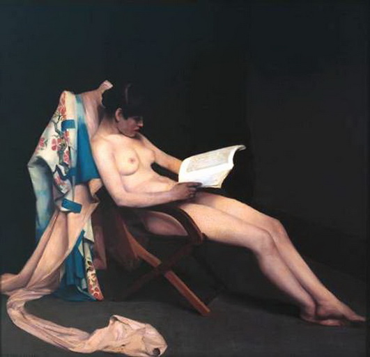 Читательница, живопись голые женщины и животные