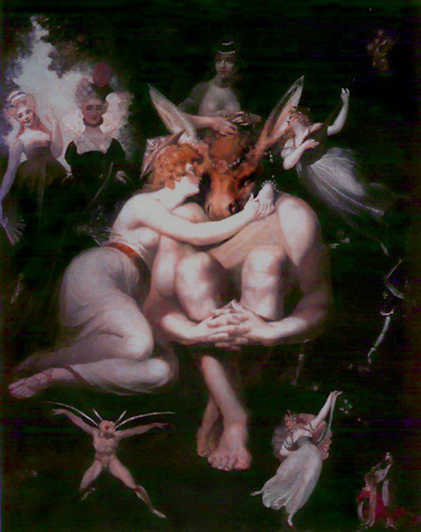 Царица с ослом, живопись голые женщины и животные