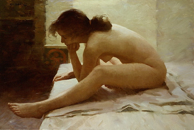 Перед мастурбацией, живопись голые женщины и животные