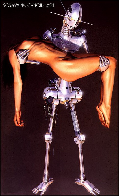 женщина с роботом. робот держит на руках голую женщину. секс женщин с животными и монстрами