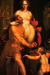голая женщина ласкает дьявола эротический рисунок 0420