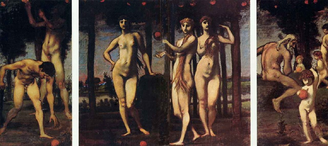 Триптих Яблоки, эротический рисунок