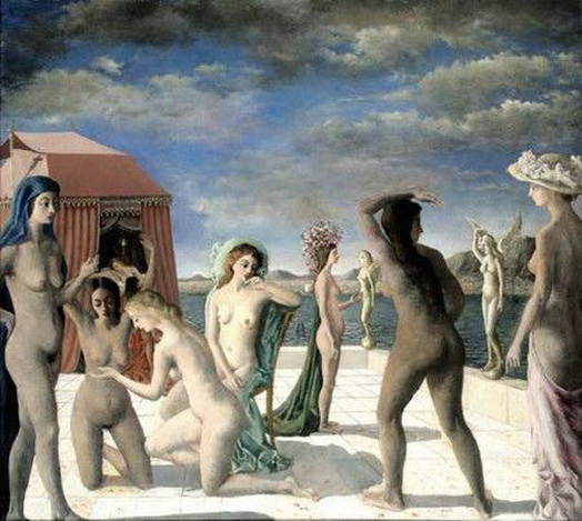 голые женщины загорают возле купального павильона, рисунок секса 