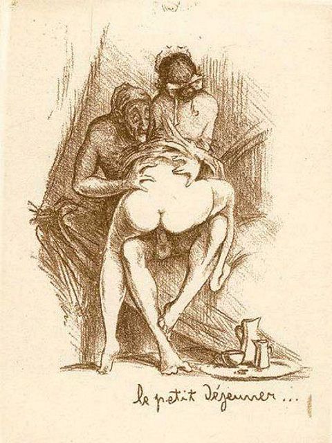 секс старого мужа с молодой женой в позе наездницы сидя, порно арт, порно рисунок