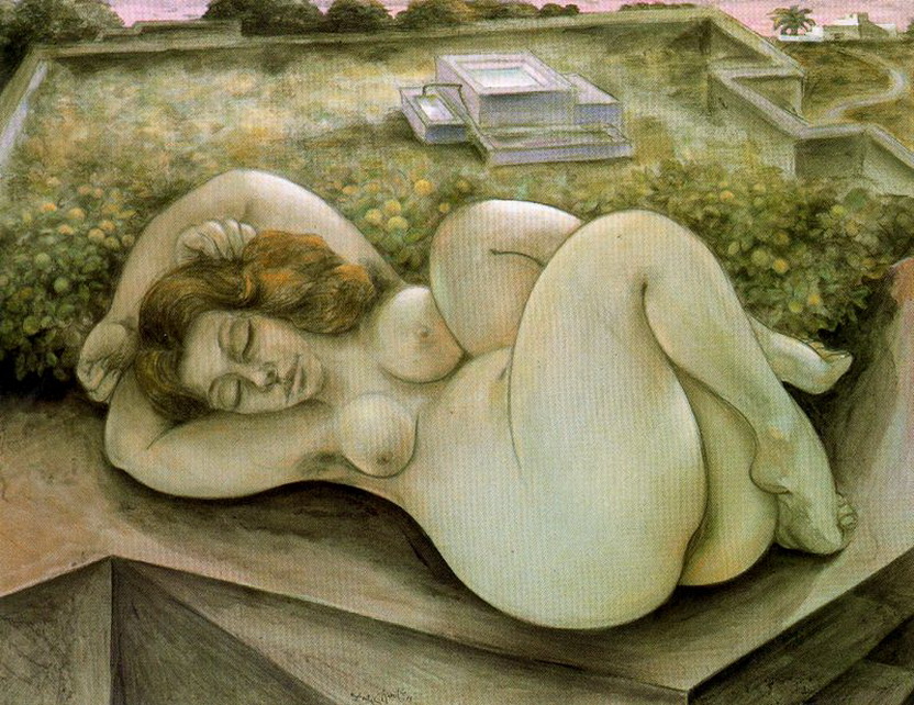 Спящая голая толстушка, произведение изобразительного искусства с эротикой и сексом