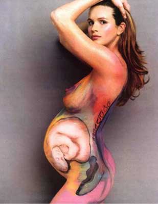 Беременная.  фото бодиарта девушки