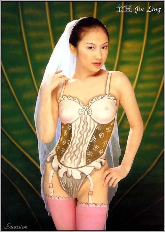 азиатская невеста. рисунок на теле