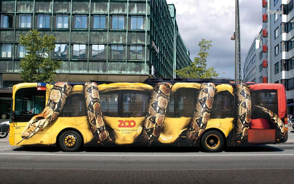 креативная реклама зоопарка на транспорте, забавная реклама 8