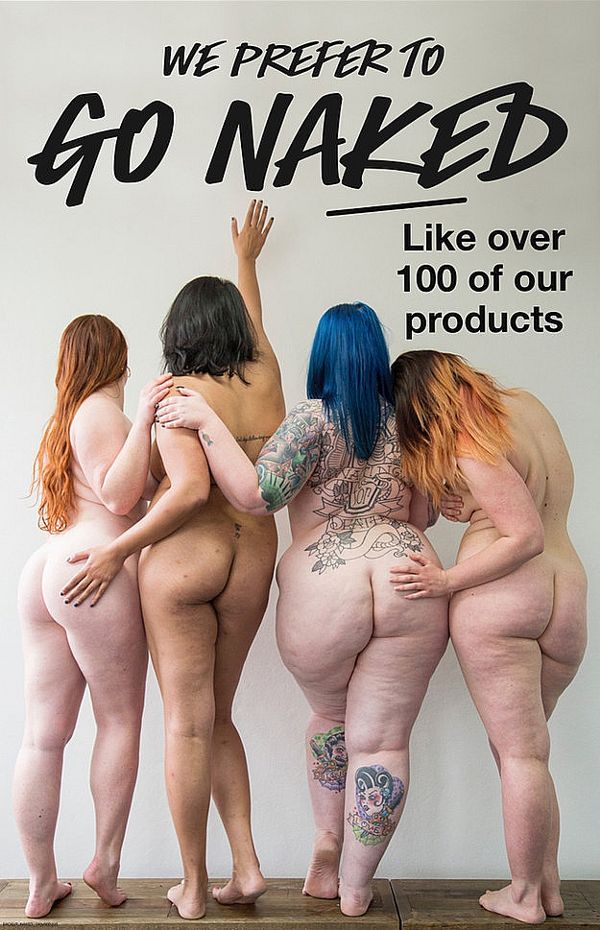 голые толстые женщины на рекламе 100% чистых продуктов, сексуальная реклама, эротика в рекламе фото