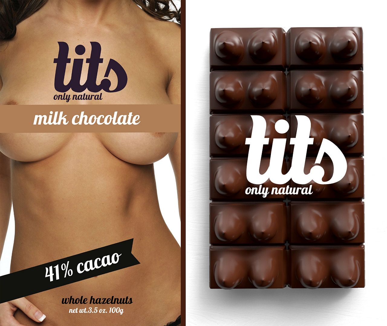 только натуральные сиськи! реклама молочного шоколада, эротика в рекламе, креатив фото
