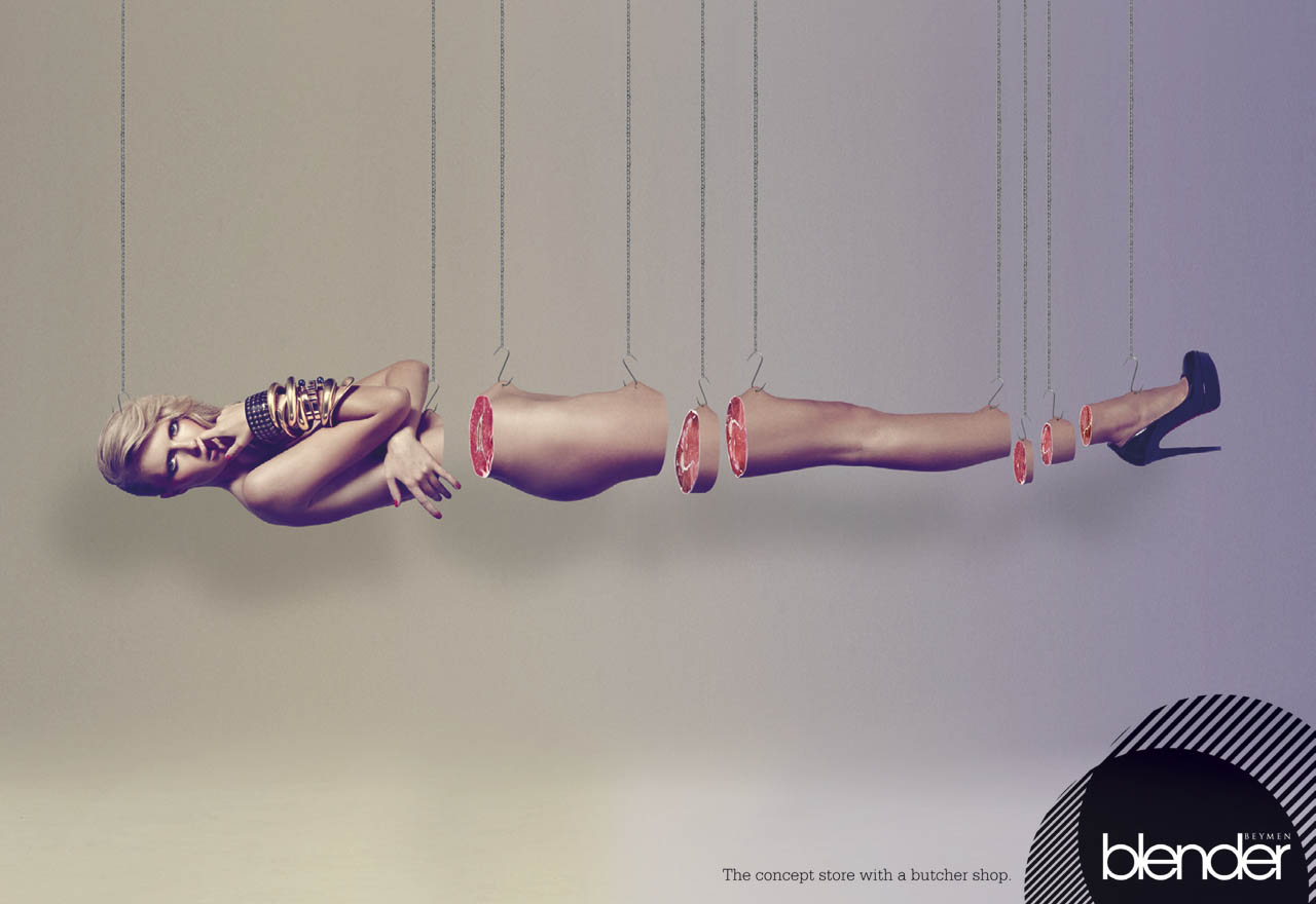 голая расчлененная девушка - реклама блендера, реклама с элементами эротики 3