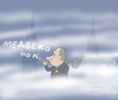 карикатура - власть в тумане, бизнес картинка