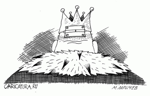 карикатура на тему несменяемости власти, корона, бизнес картинка
