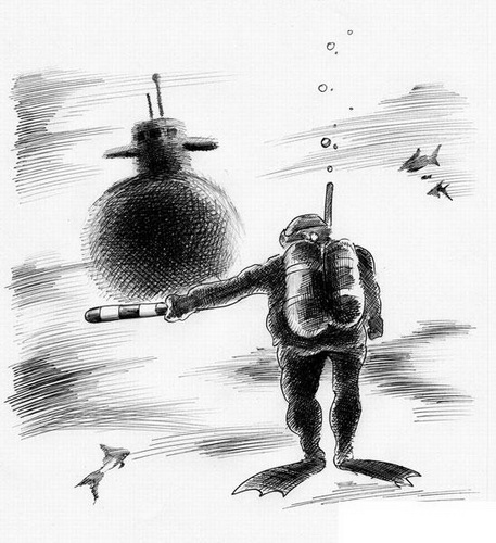 социальная карикатура на ГИБДД, подводник, бизнес картинка