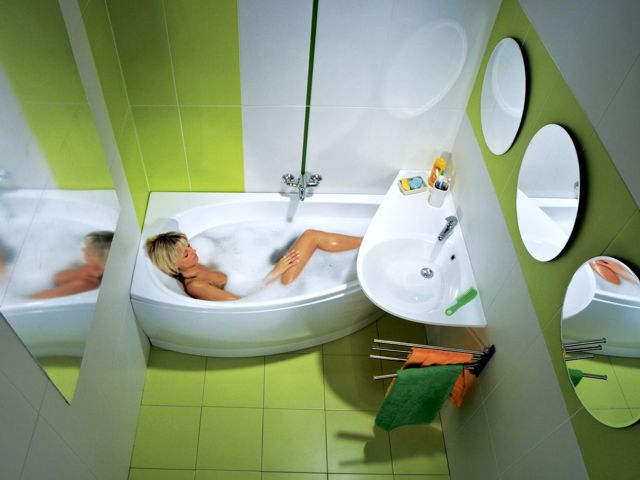 ванная по фен-шуй в зеленых тонах