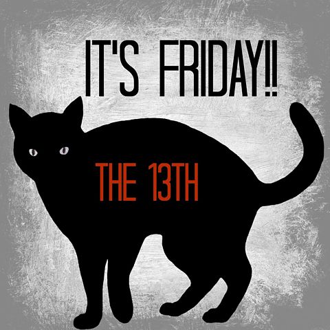 черная кошка в пятницу 13, плакат о приметах