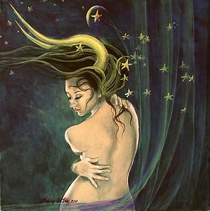 рисунок полуобнаженной женщины символизирующий знак Зодиака ТЕЛЕЦ