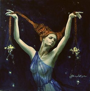 рисунок полуобнаженной женщины символизирующий знак Зодиака ВЕСЫ