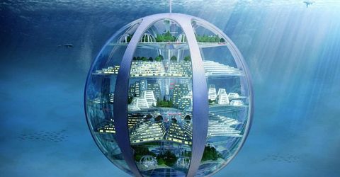 колонии людей под водой, подводный город