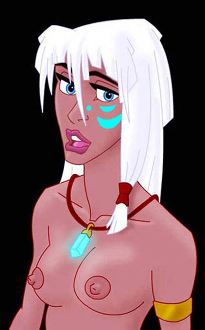 голая Кида, дочь местного правителя атлантов, с голубым кристаллом. мультик Атлантида порно картинка