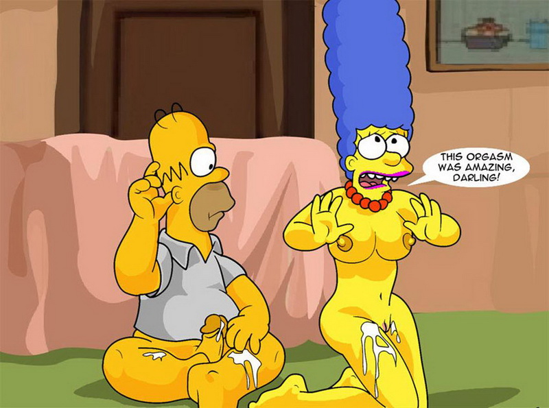 жена Гомера обляпанная спермой после анального секса 
