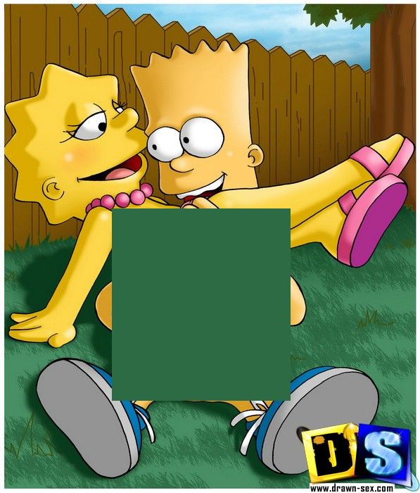 секс детей Гомера Симпсона на газоне перед домом 